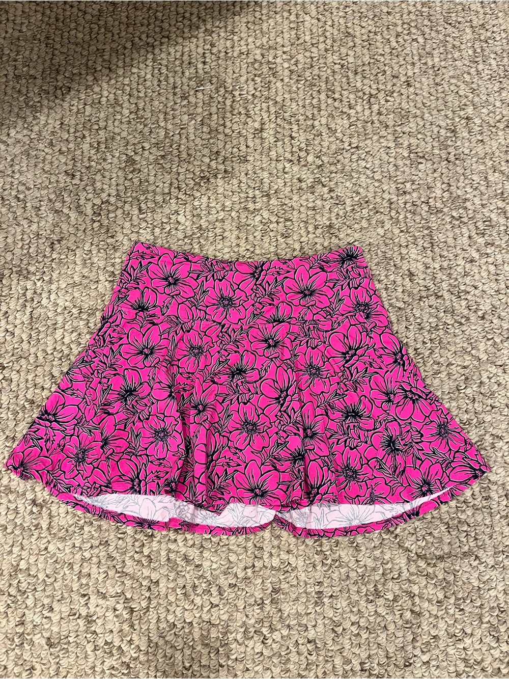 NWOT IBKUL Pink Floral Athletic Skirt- small